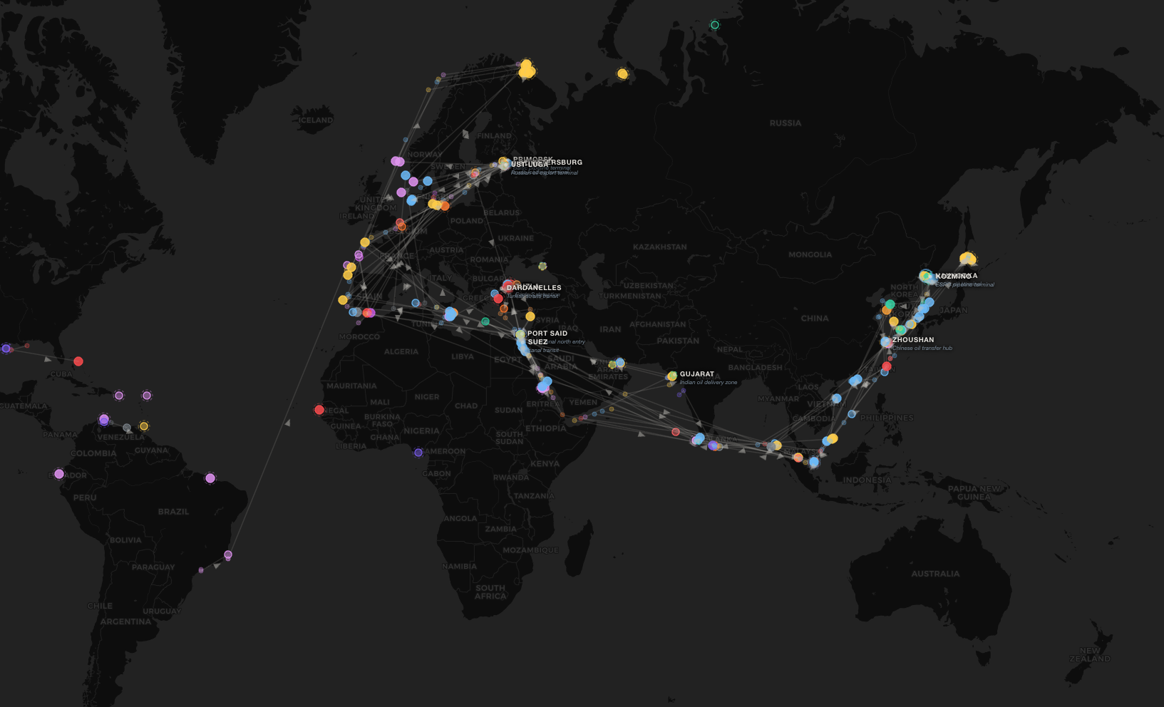 Shadow fleet map